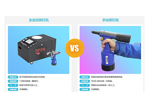 91视频污污版全自動（dòng）鉚釘槍鉚接速度對比